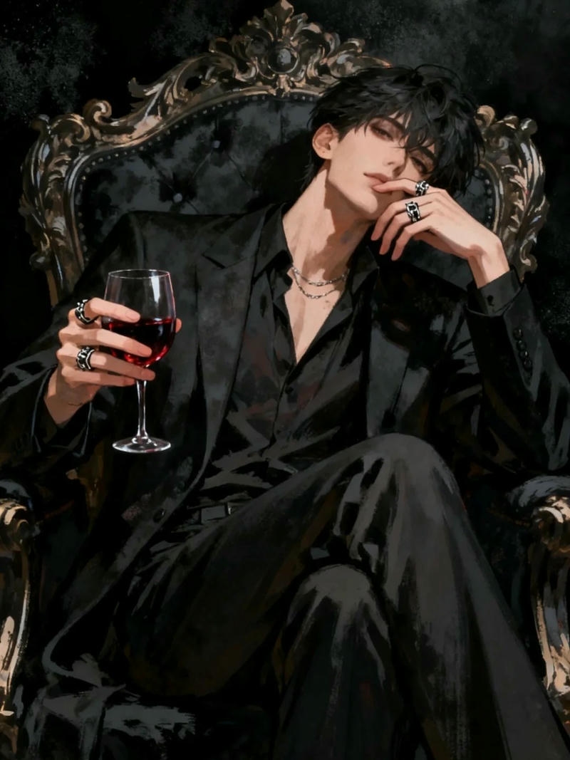 Hình ảnh anime ngầu tổng tài ngồi ghế quyền lực