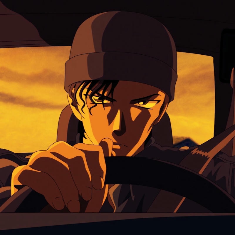Hình nền anime ngầu nam lái xe ánh mắt sắc